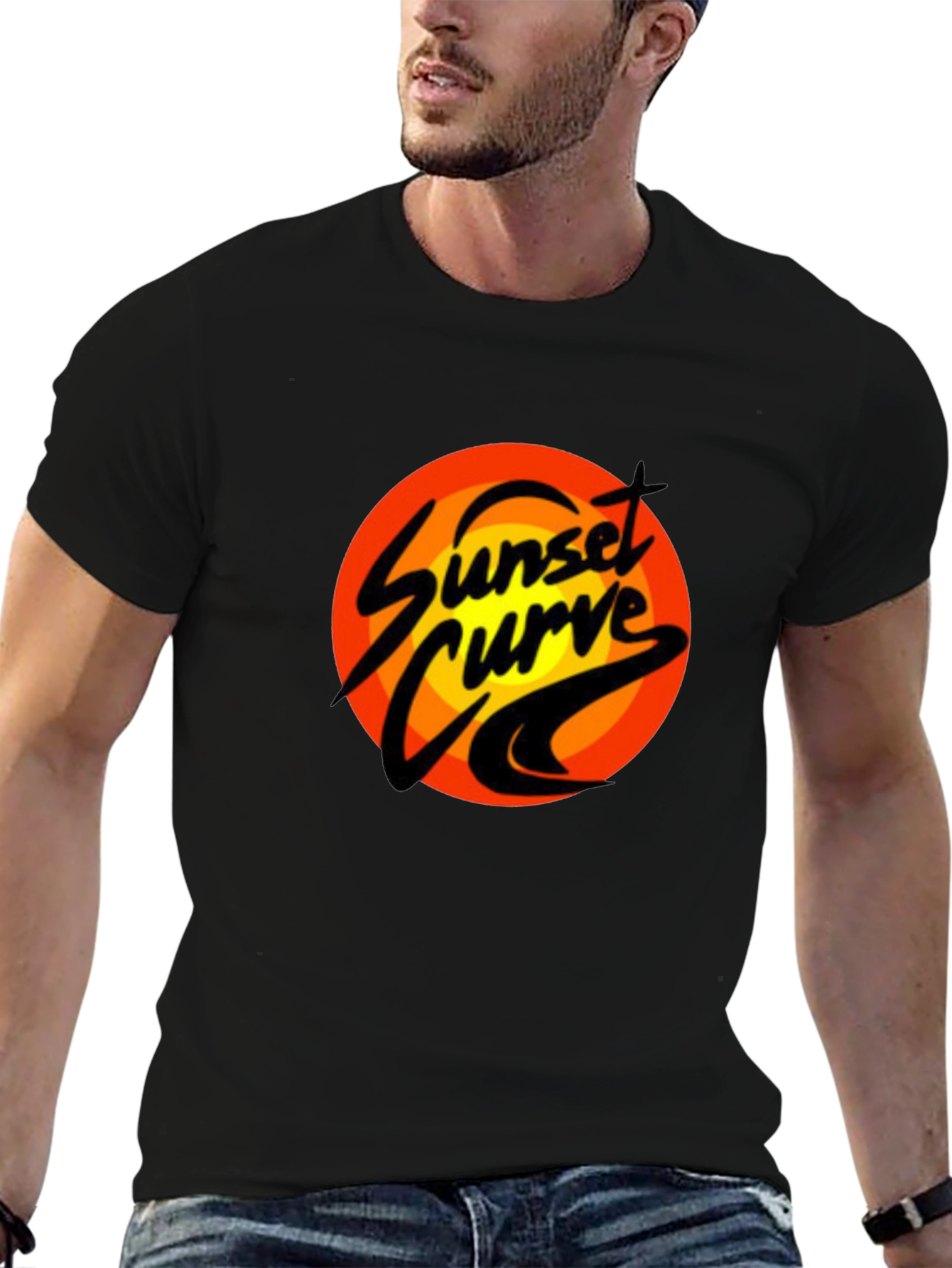 Sunset Curve Graphic T-Shirt - Retro Band Tee