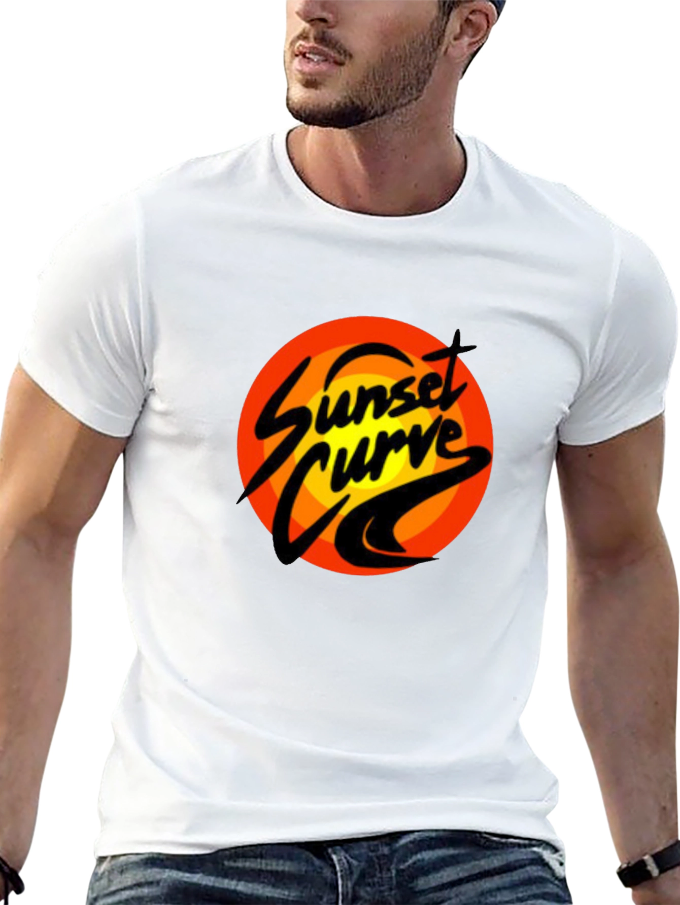 Sunset Curve Graphic T-Shirt - Retro Band Tee