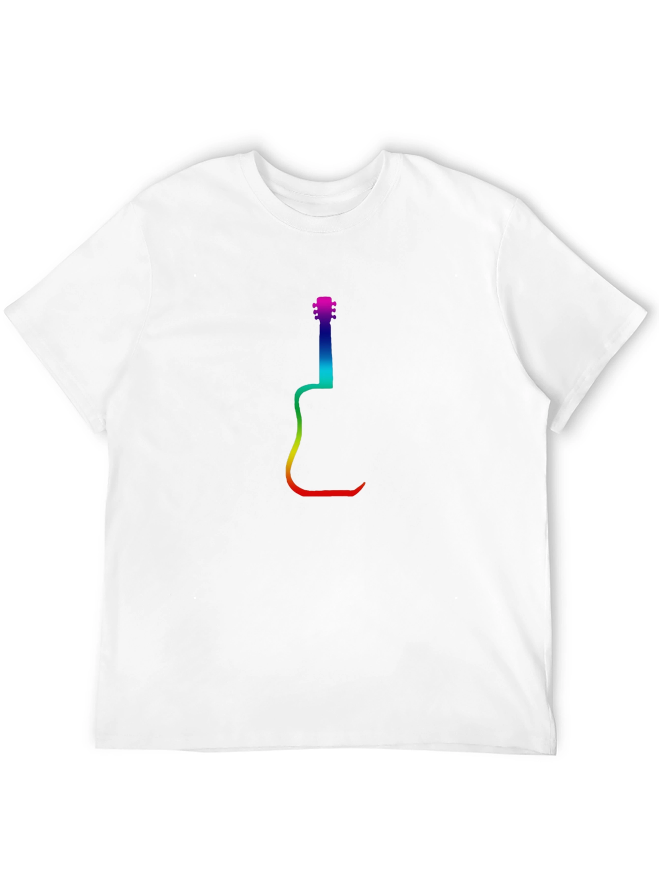 Rainbow Guitar Graphic Black T-Shirt