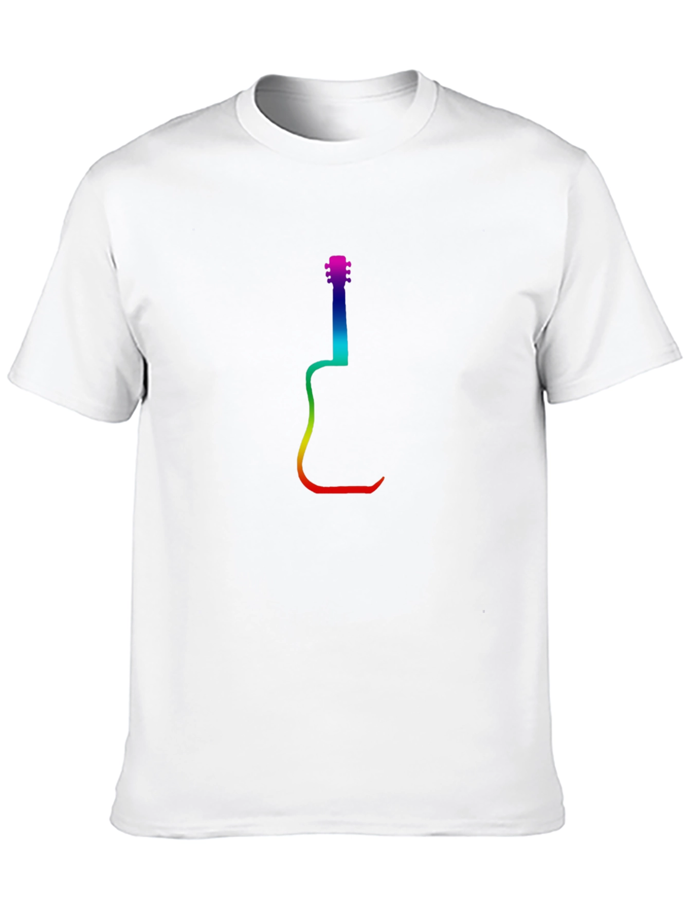 Rainbow Guitar Graphic Black T-Shirt