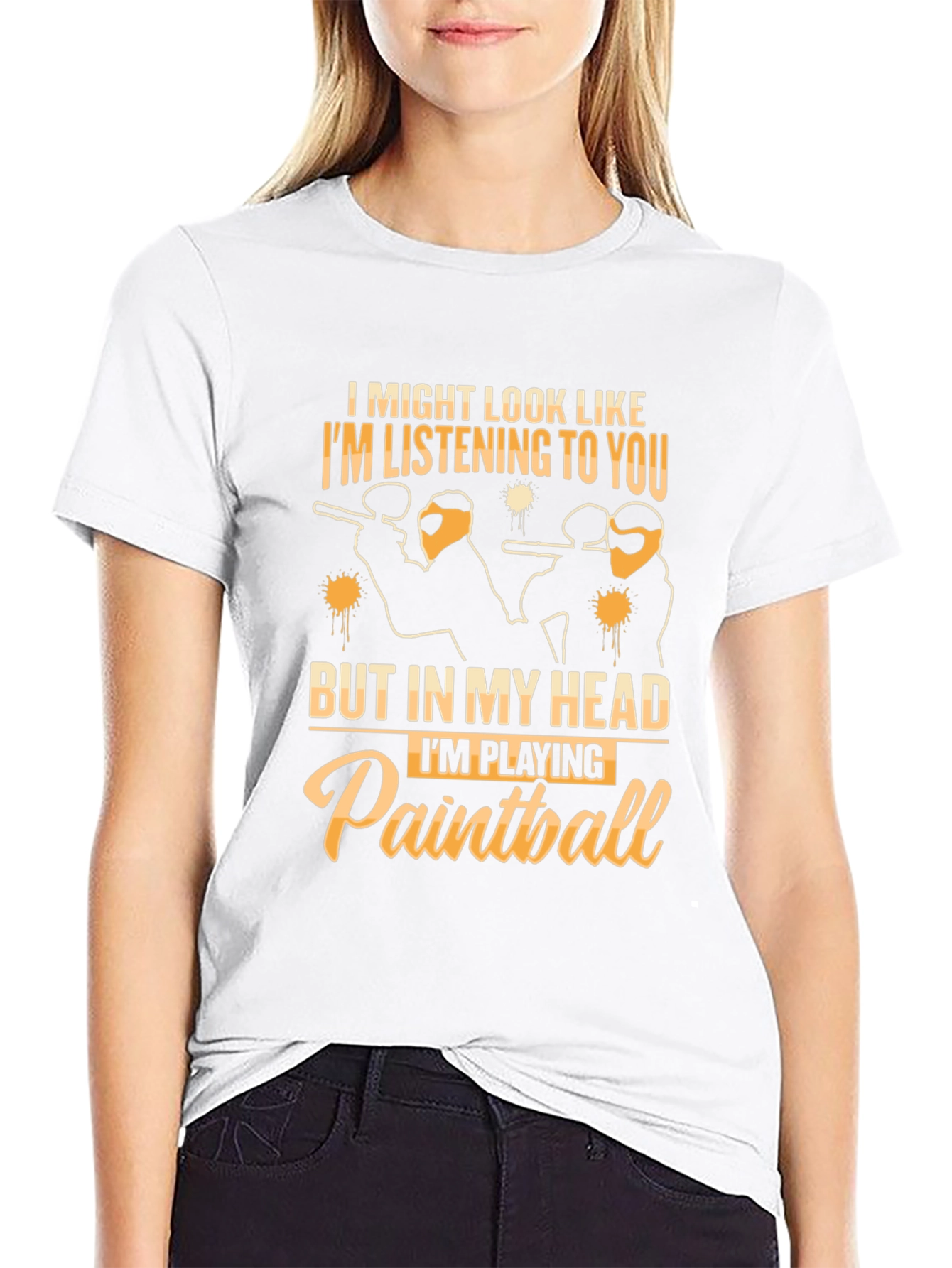 Paintball Player Graphic Tee - Black Cotton