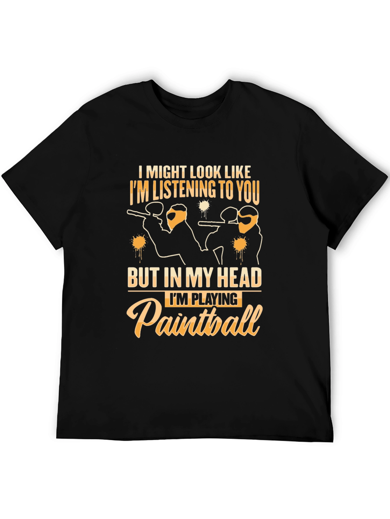 Paintball Player Graphic Tee - Black Cotton