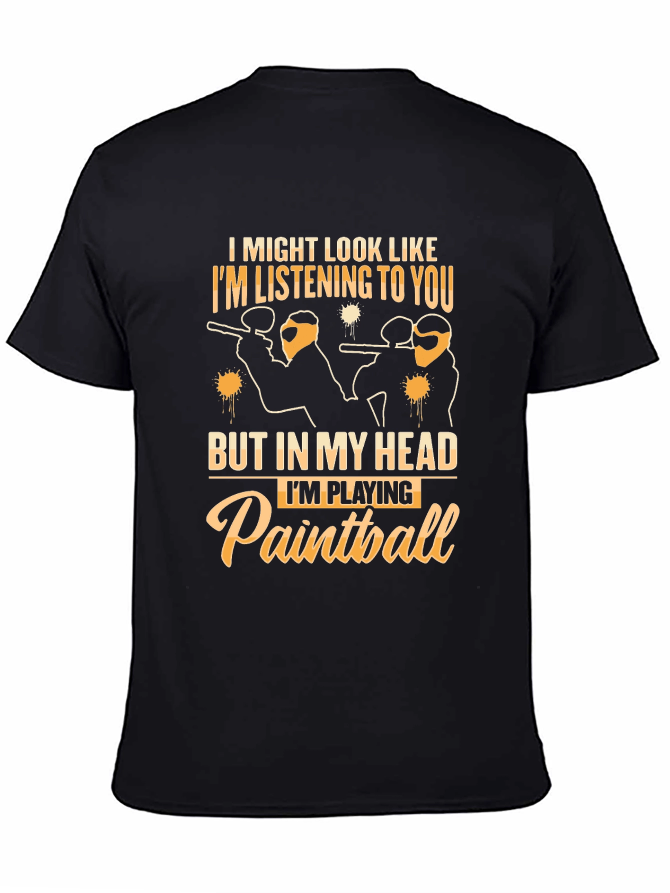 Paintball Player Graphic Tee - Black Cotton