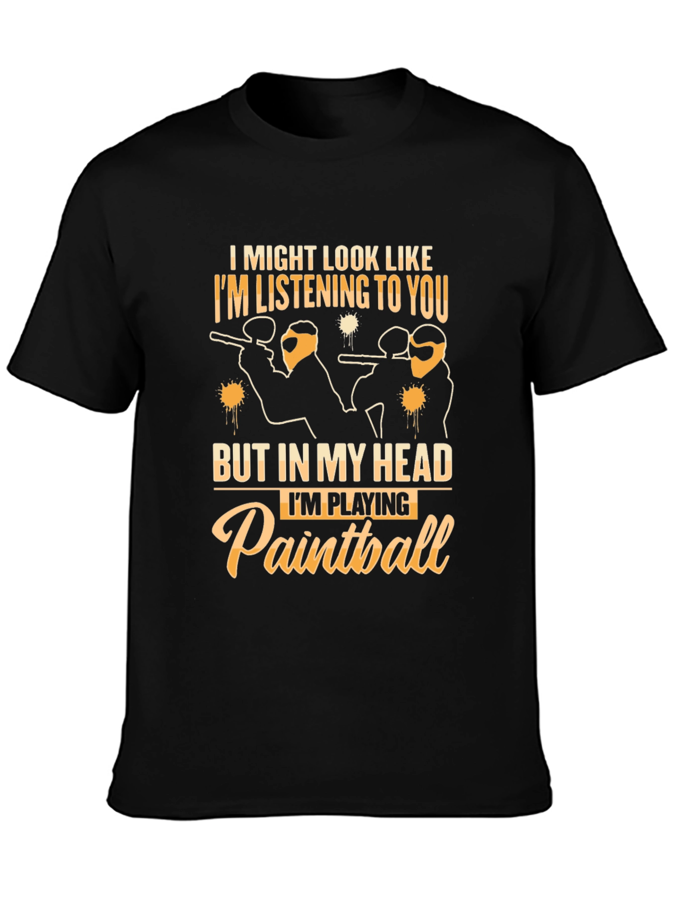 Paintball Player Graphic Tee - Black Cotton