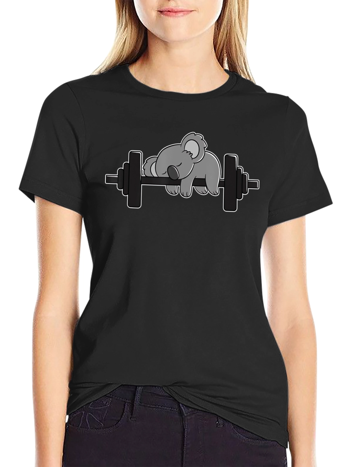 Lazy Koala Barbell T-Shirt - Funny Workout Tee