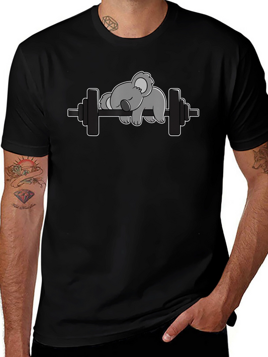 Lazy Koala Barbell T-Shirt - Funny Workout Tee