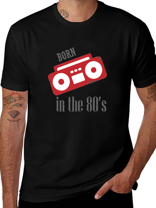 Born in the 80s Retro Boombox Graphic T-Shirt