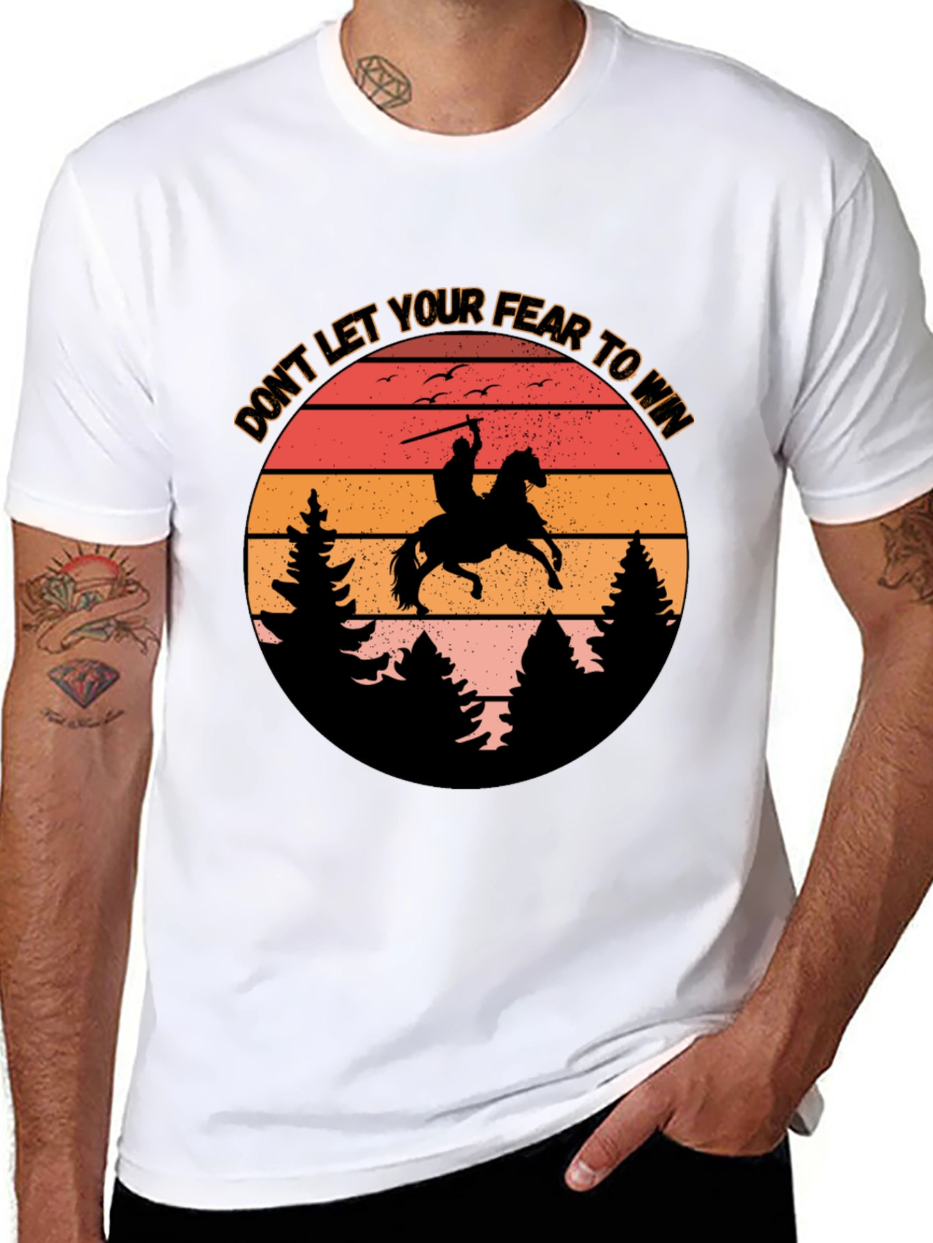 Fear to Win Black Graphic T-Shirt