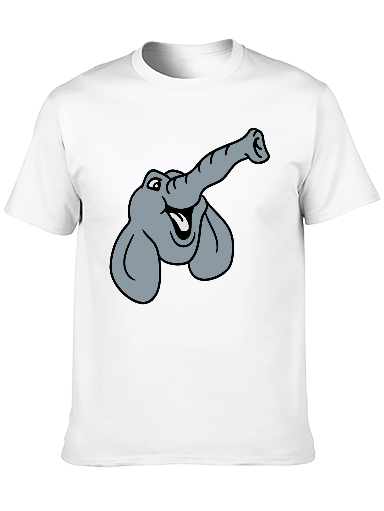 Elephant Cartoon Graphic T-Shirt - Unisex Black Tee