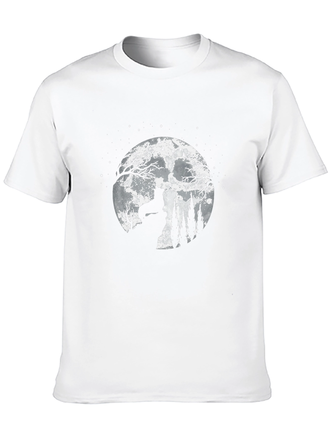 Wolf Moon Graphic Tee - Black Cotton T-Shirt
