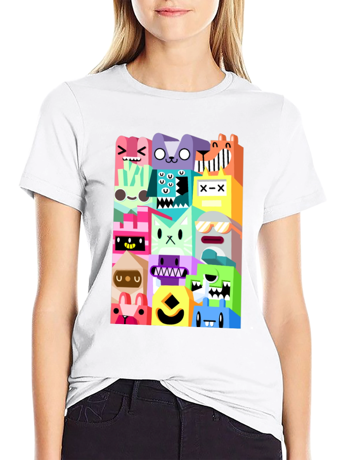Funky Cartoon Character Black T-Shirt
