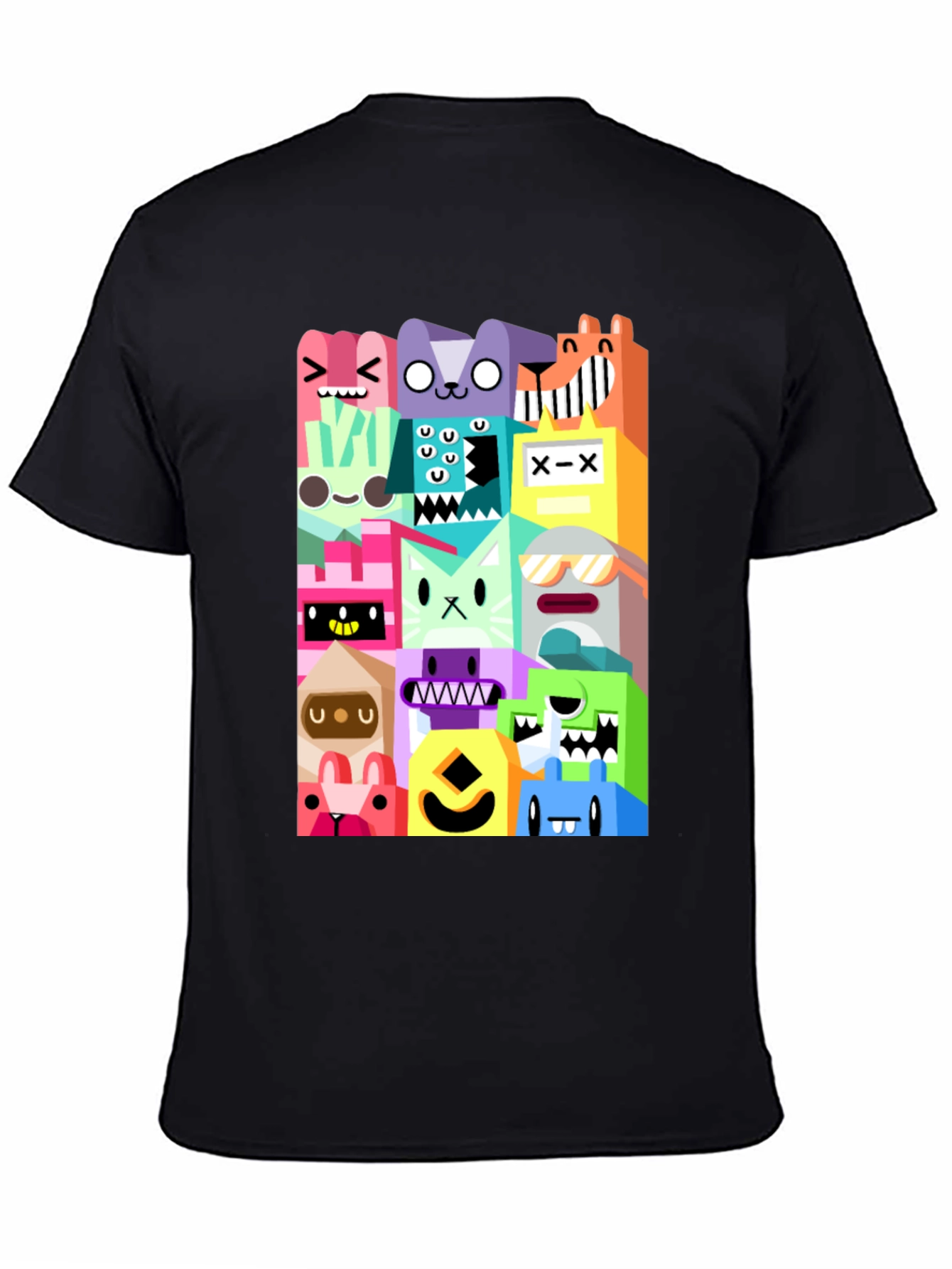 Funky Cartoon Character Black T-Shirt