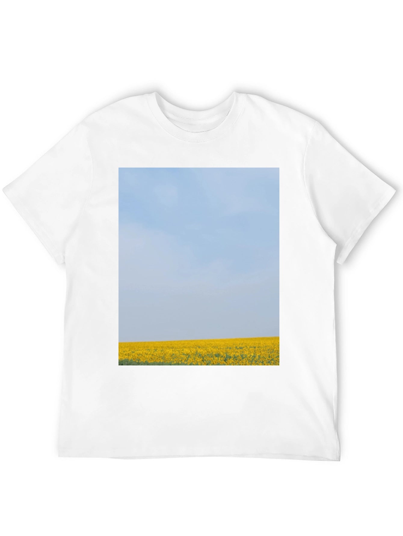 Scenic Meadow Graphic Tee - Black Cotton T-Shirt