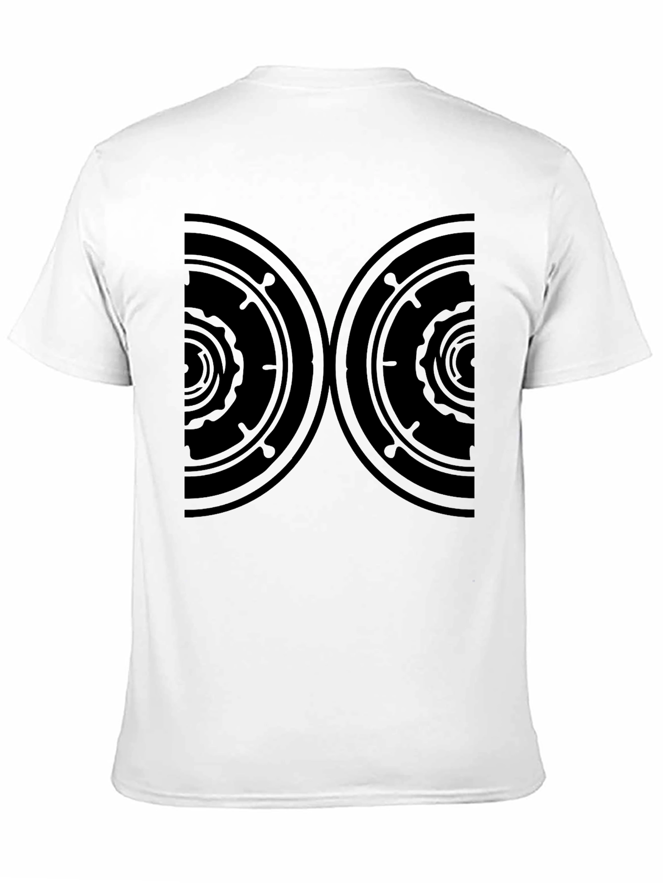 Mens Black Graphic Tee - Abstract Circle Design