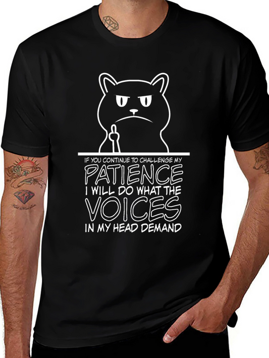 Funny Cat Patience Demand Graphic T-Shirt