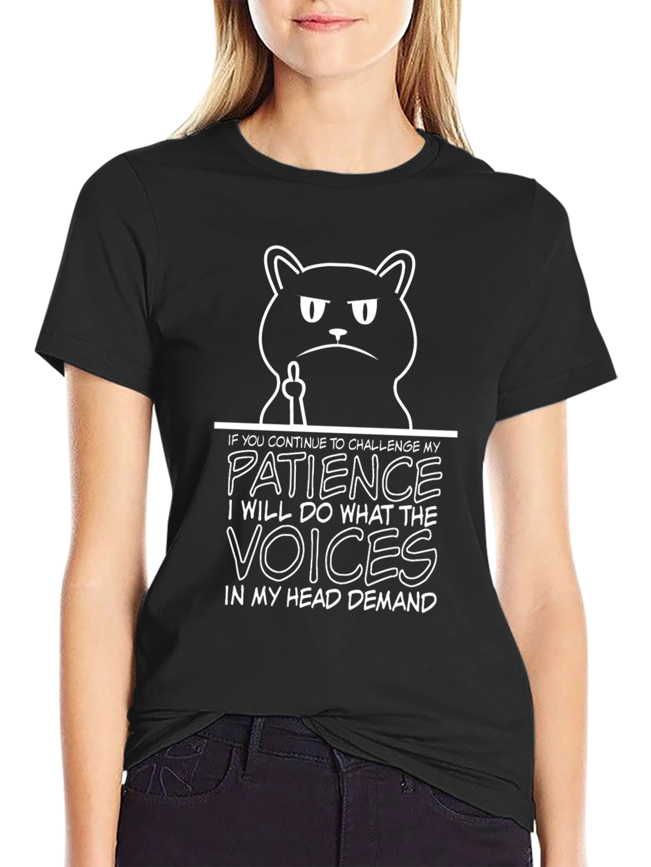 Funny Cat Patience Demand Graphic T-Shirt