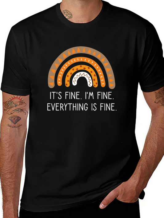 Its Fine Rainbow Graphic Tee - Novelty T-Shirt