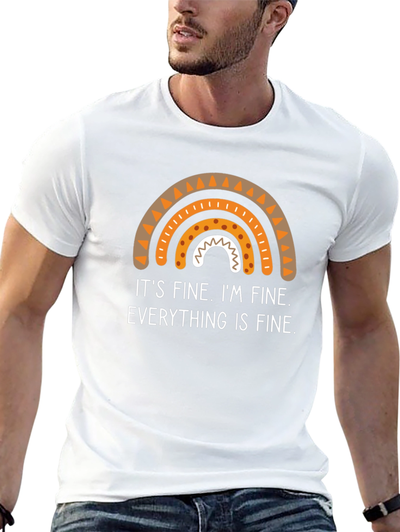 Its Fine Rainbow Graphic Tee - Novelty T-Shirt