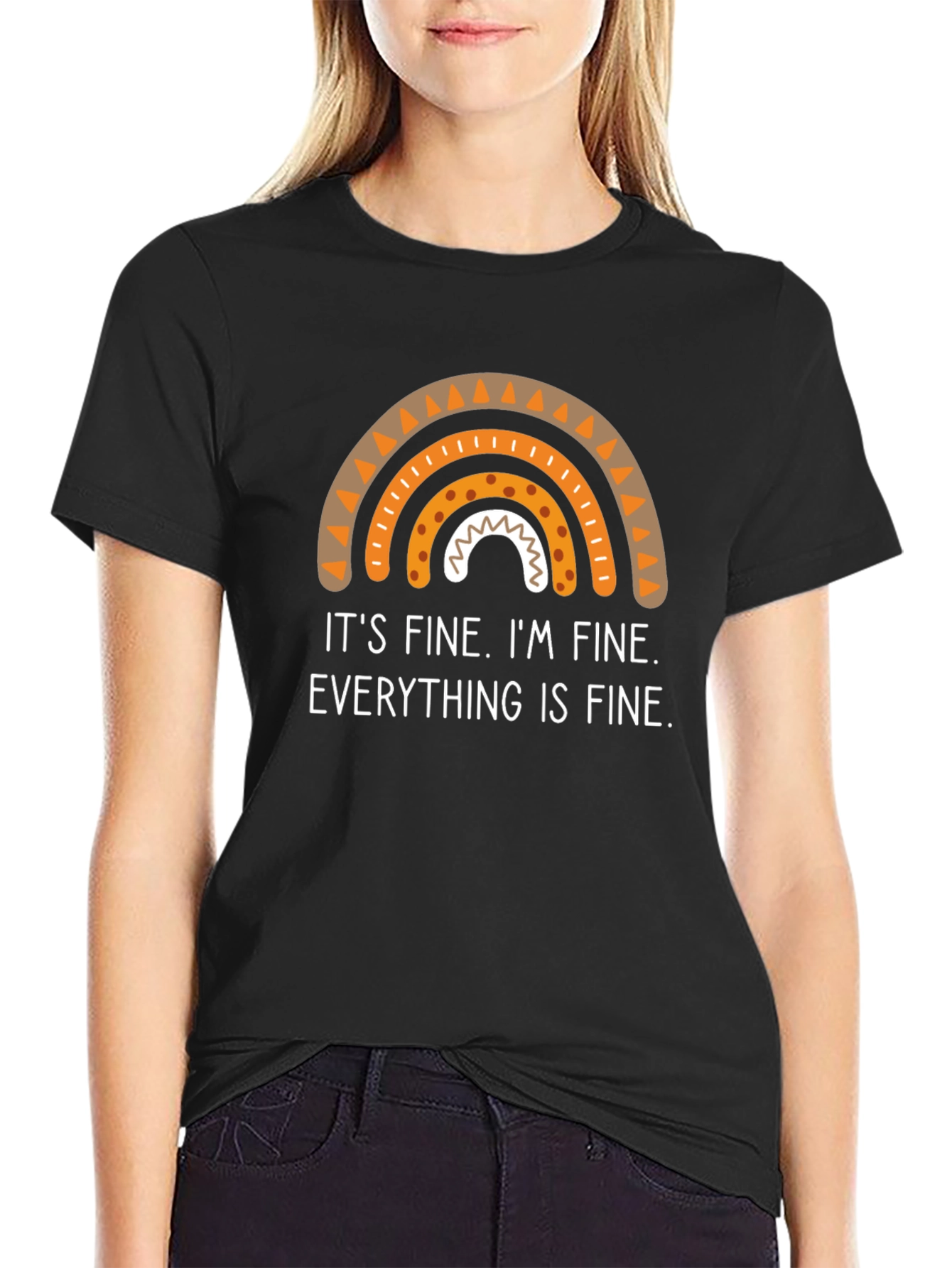 Its Fine Rainbow Graphic Tee - Novelty T-Shirt