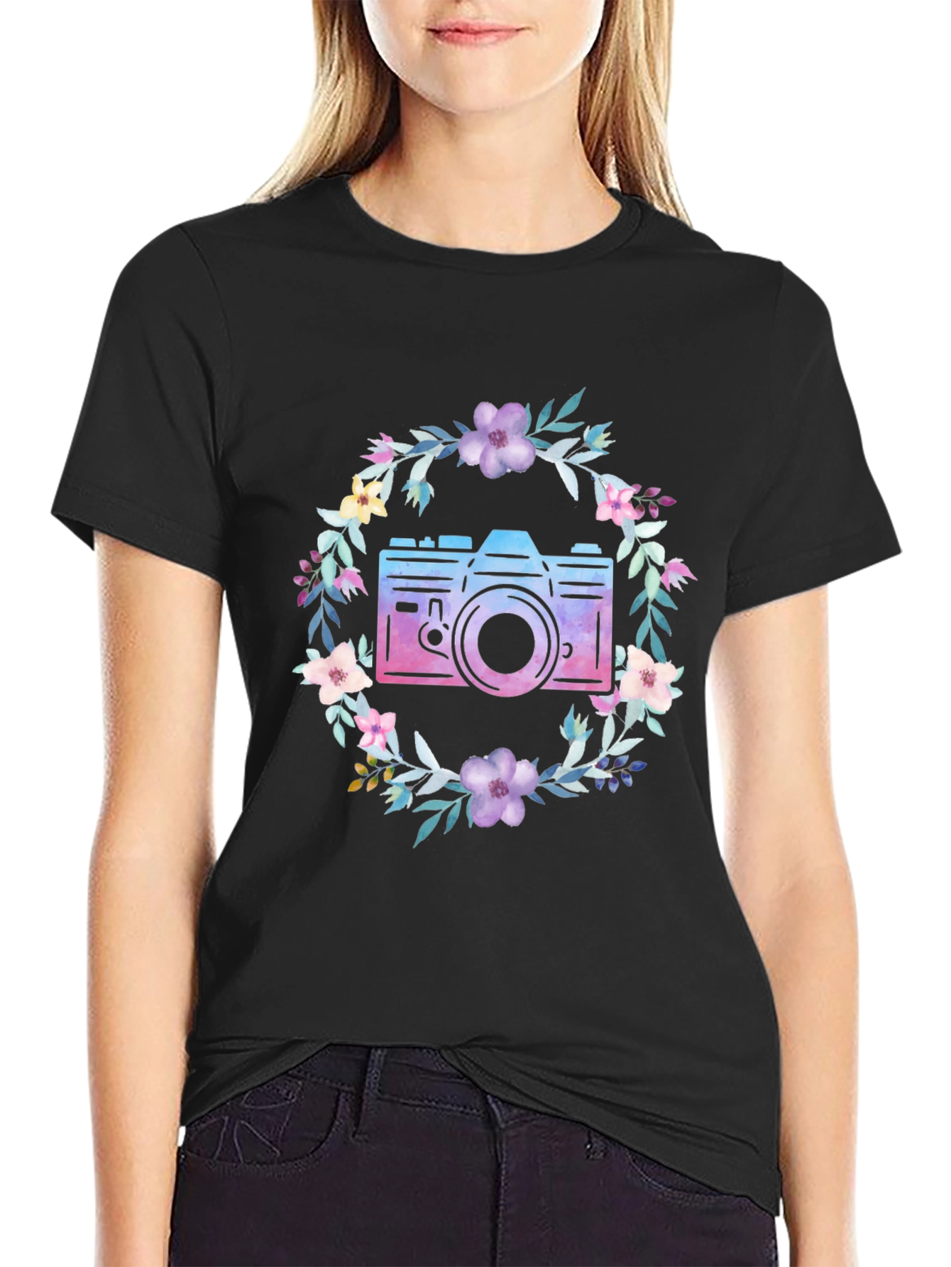 Floral Camera T-Shirt - Unisex Style