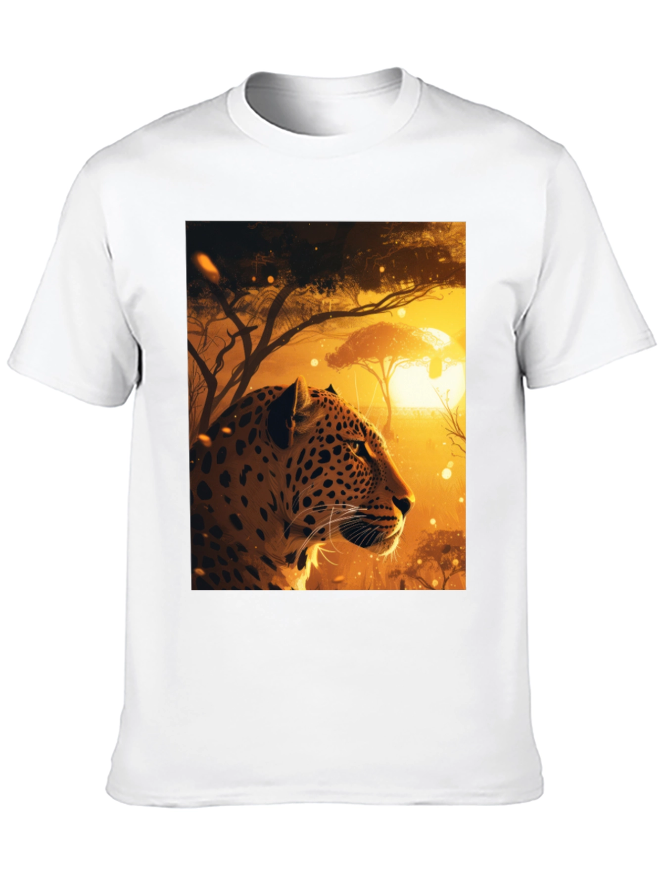 African Leopard Graphic Tee - Black