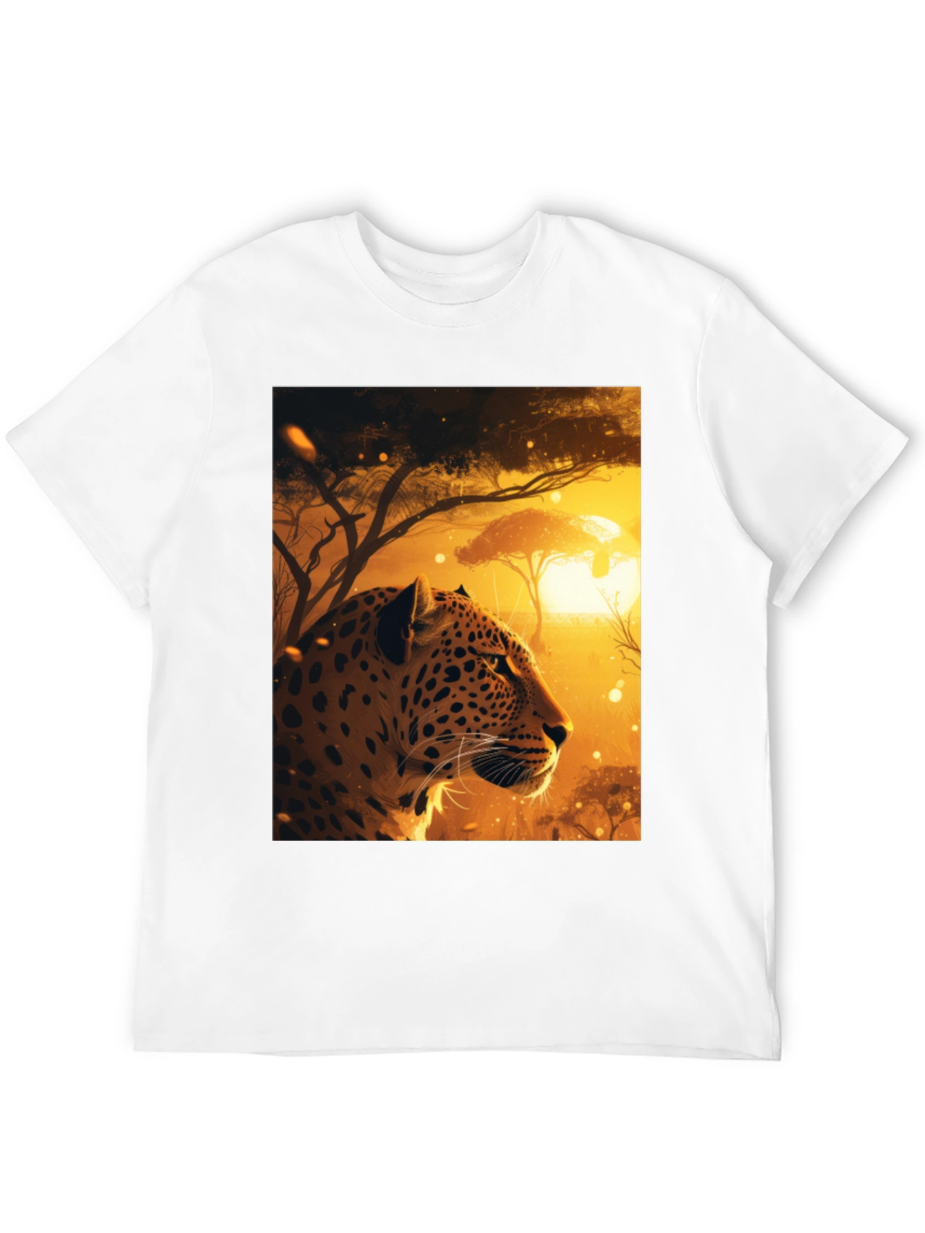 African Leopard Graphic Tee - Black