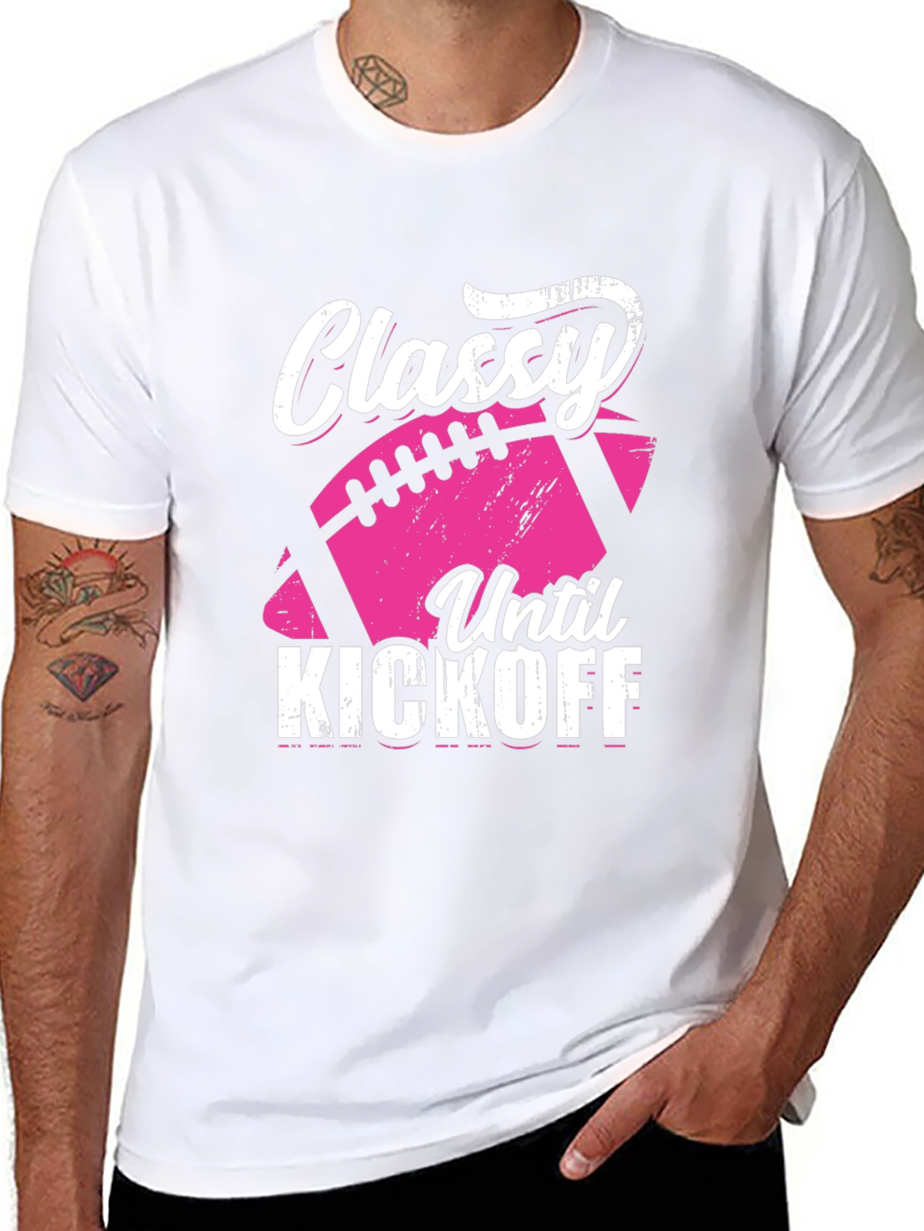 Classy Until Kickoff Football Graphic Tee