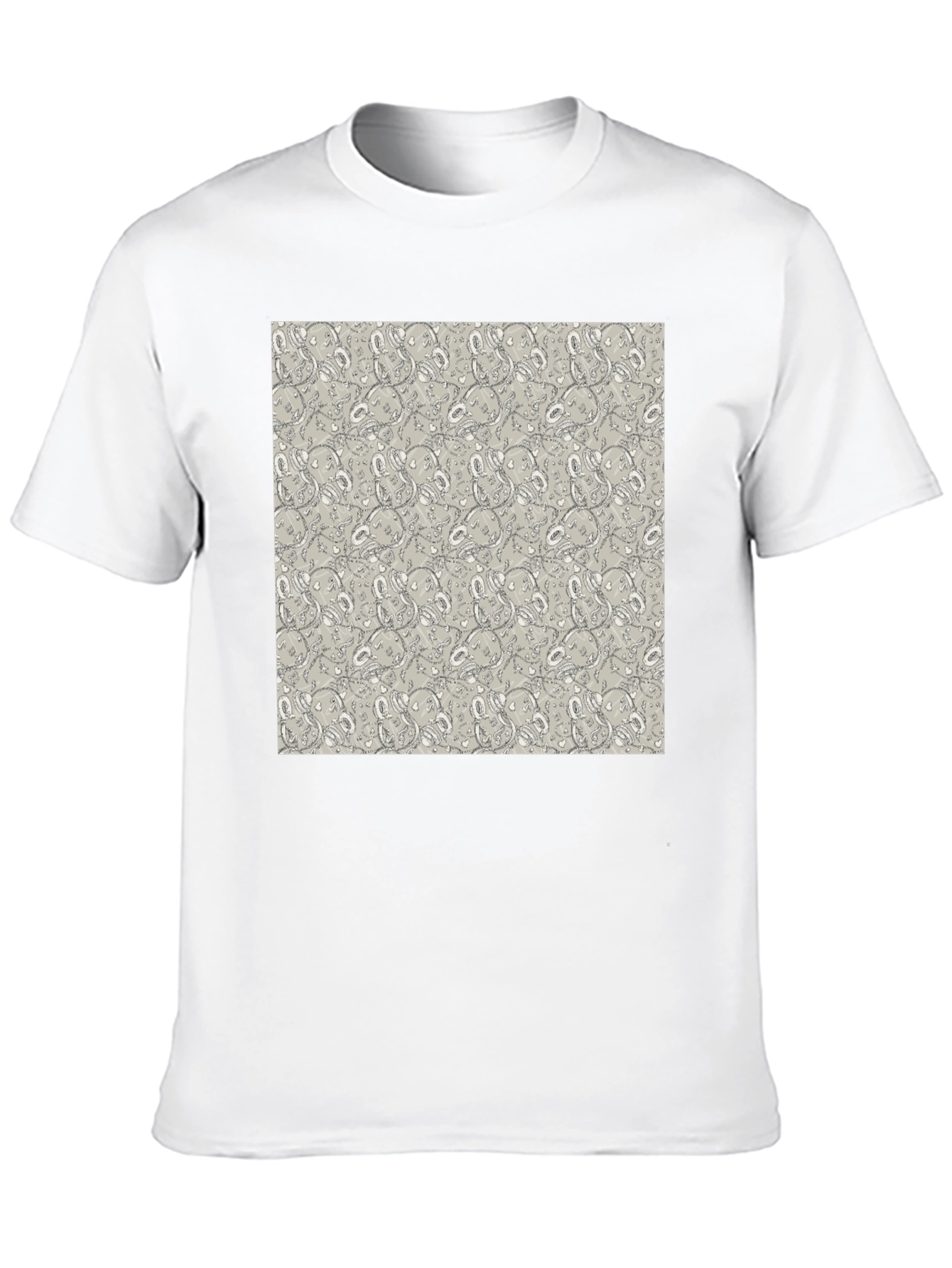 Patterned Graphic Tee - Abstract Design Casual Wear