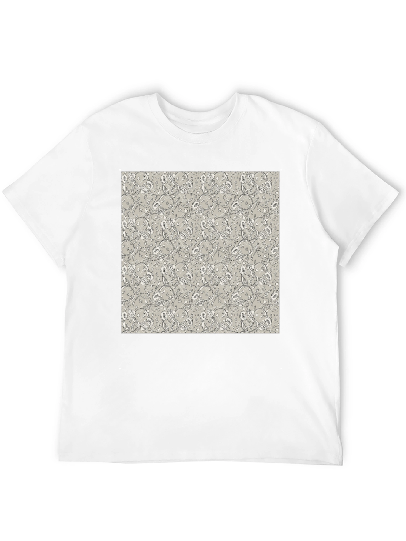 Patterned Graphic Tee - Abstract Design Casual Wear
