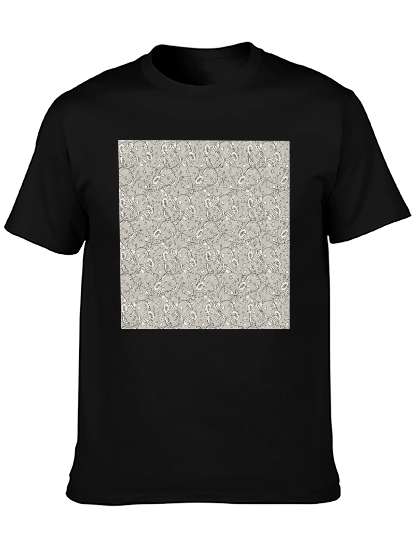 Patterned Graphic Tee - Abstract Design Casual Wear