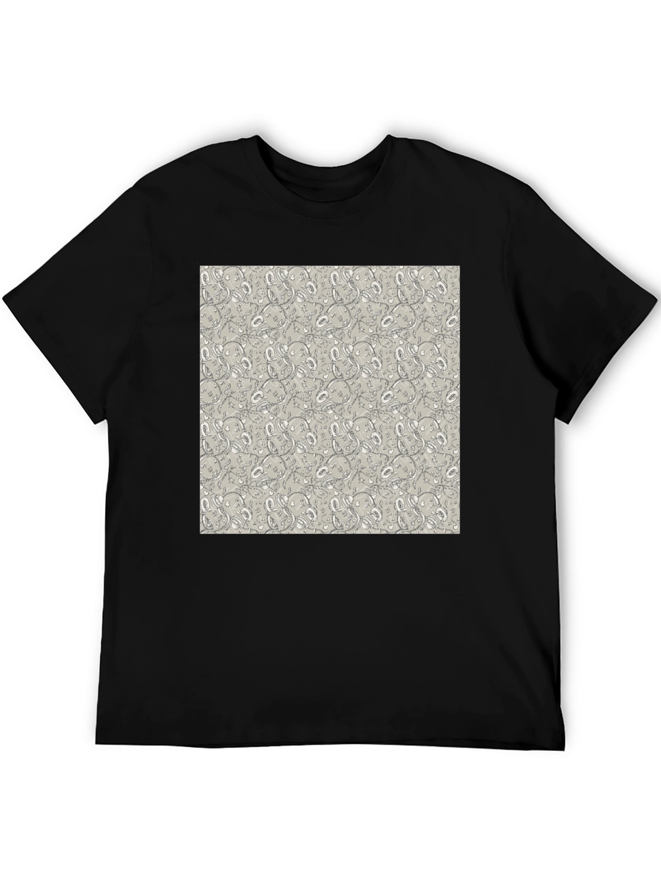 Patterned Graphic Tee - Abstract Design Casual Wear
