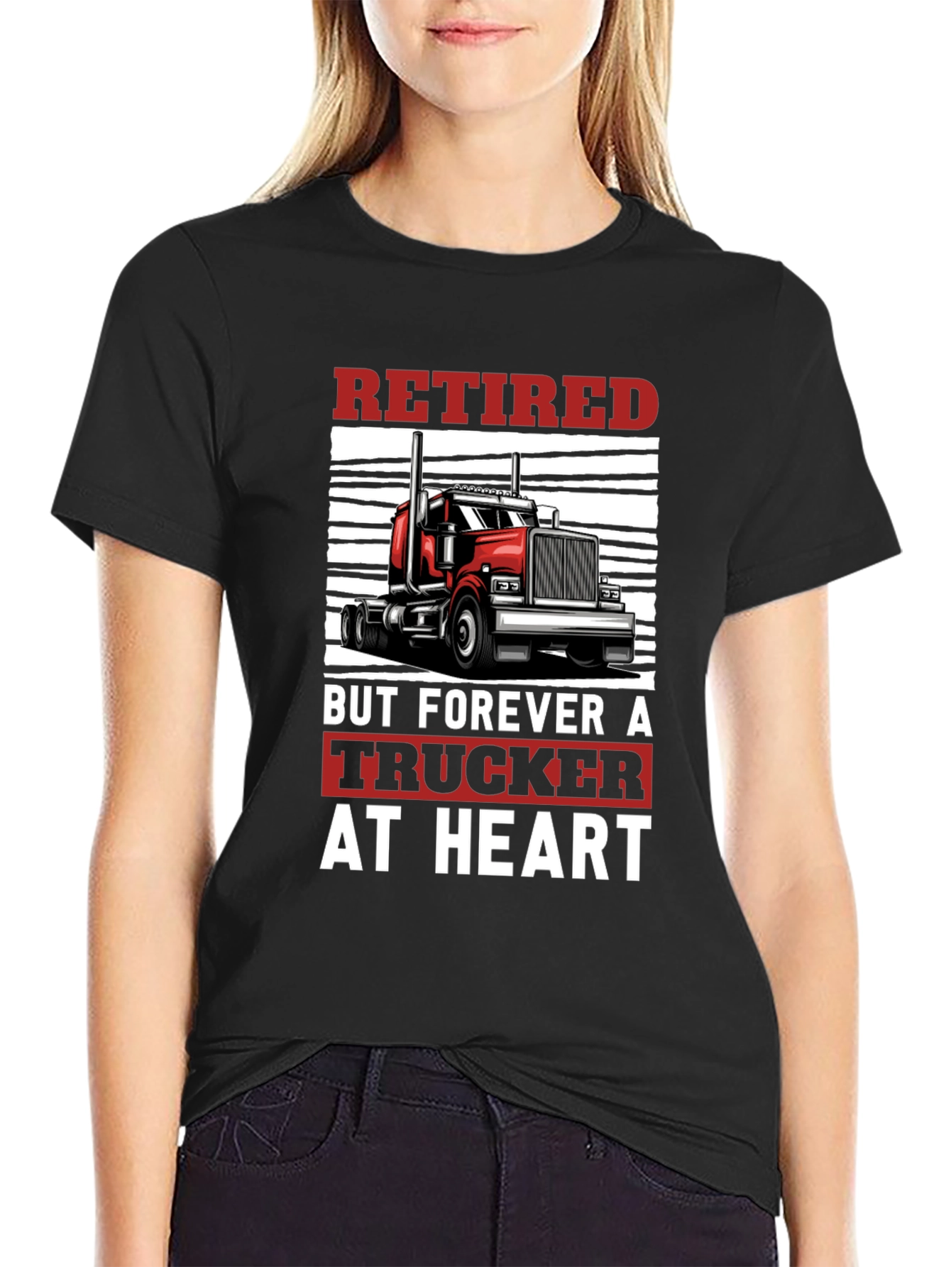 Retired Trucker at Heart Graphic T-Shirt