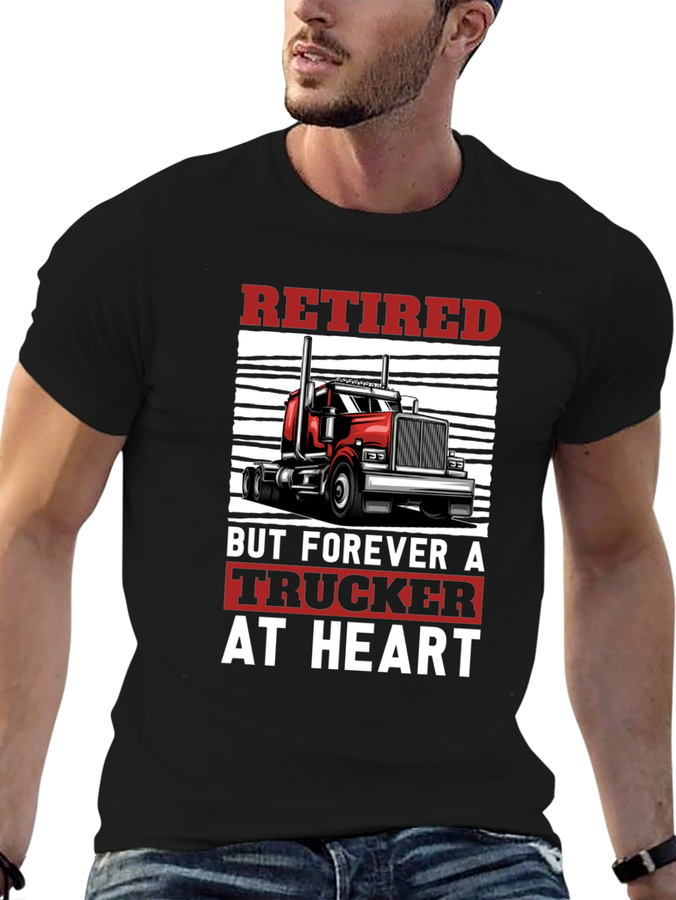Retired Trucker at Heart Graphic T-Shirt