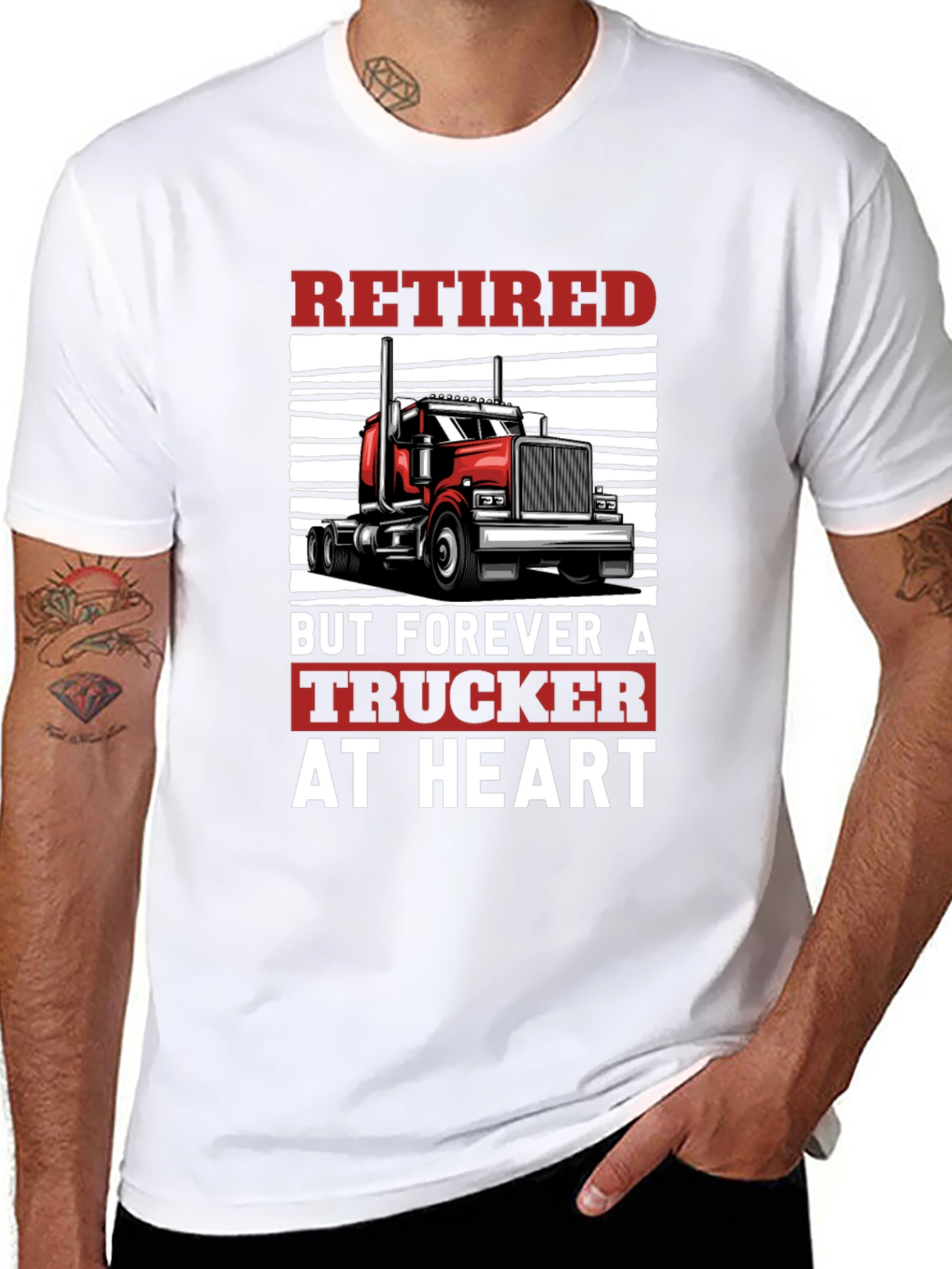 Retired Trucker at Heart Graphic T-Shirt