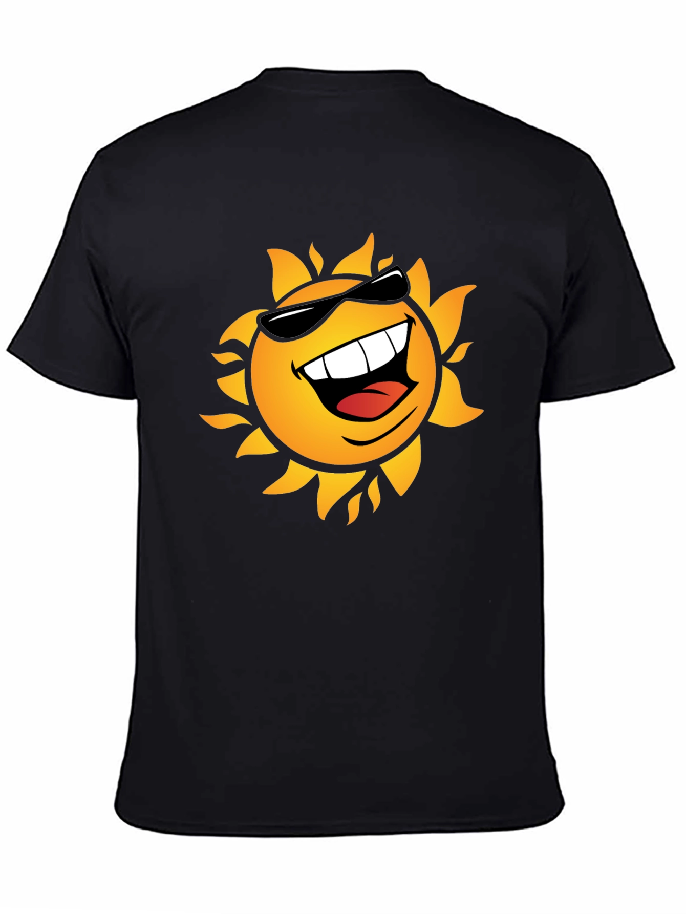 Smiling Sun Graphic Black T-Shirt