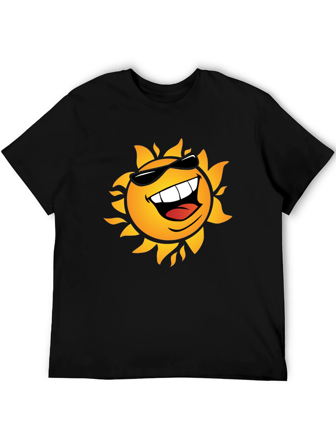 Smiling Sun Graphic Black T-Shirt