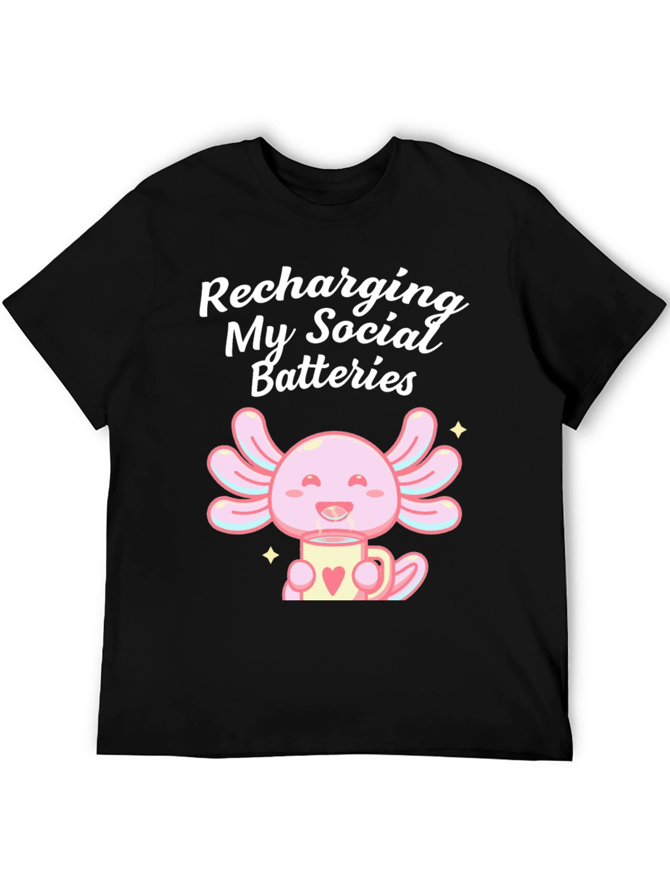 Recharging Social Batteries Axolotl T-Shirt