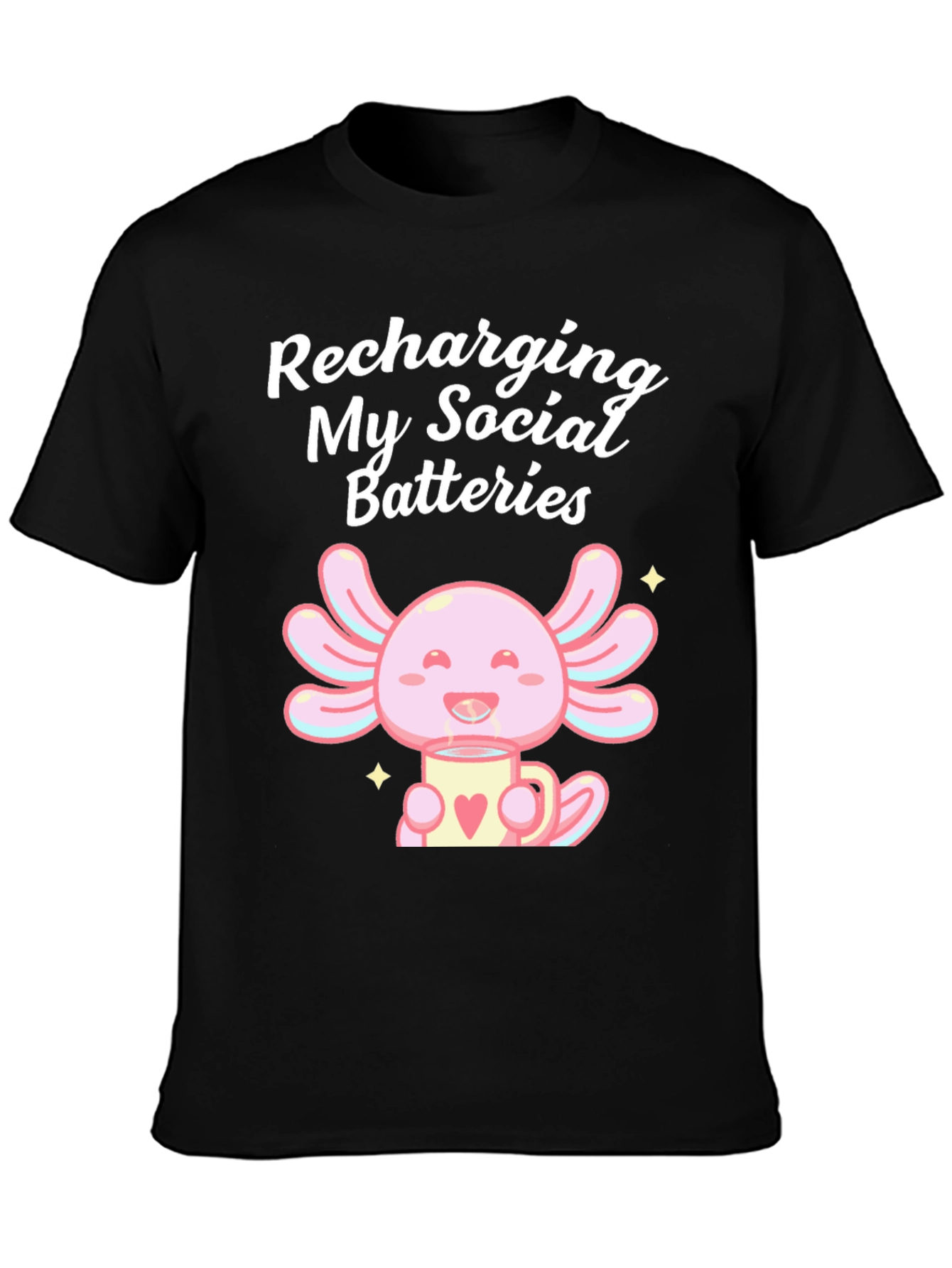 Recharging Social Batteries Axolotl T-Shirt