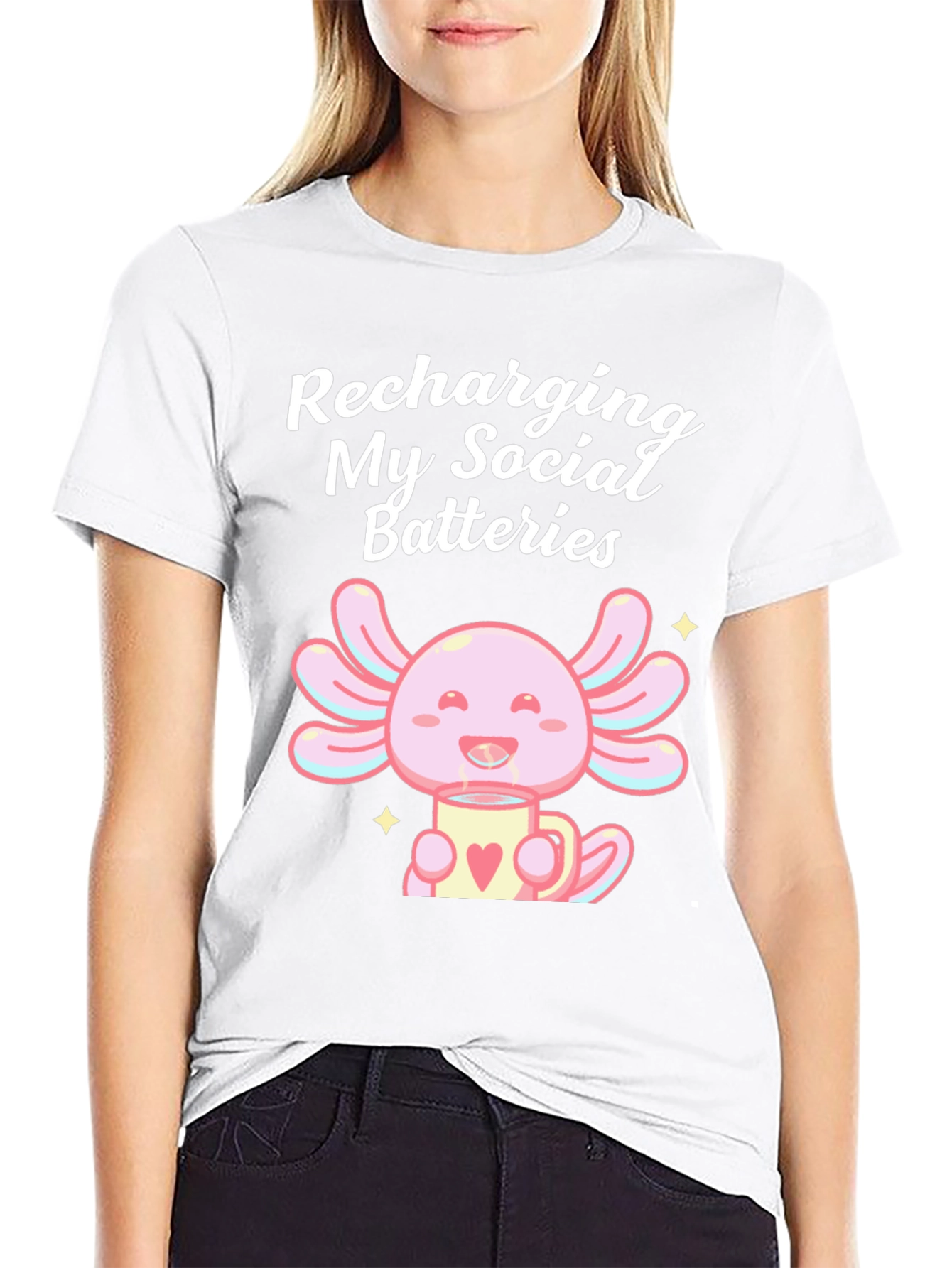 Recharging Social Batteries Axolotl T-Shirt