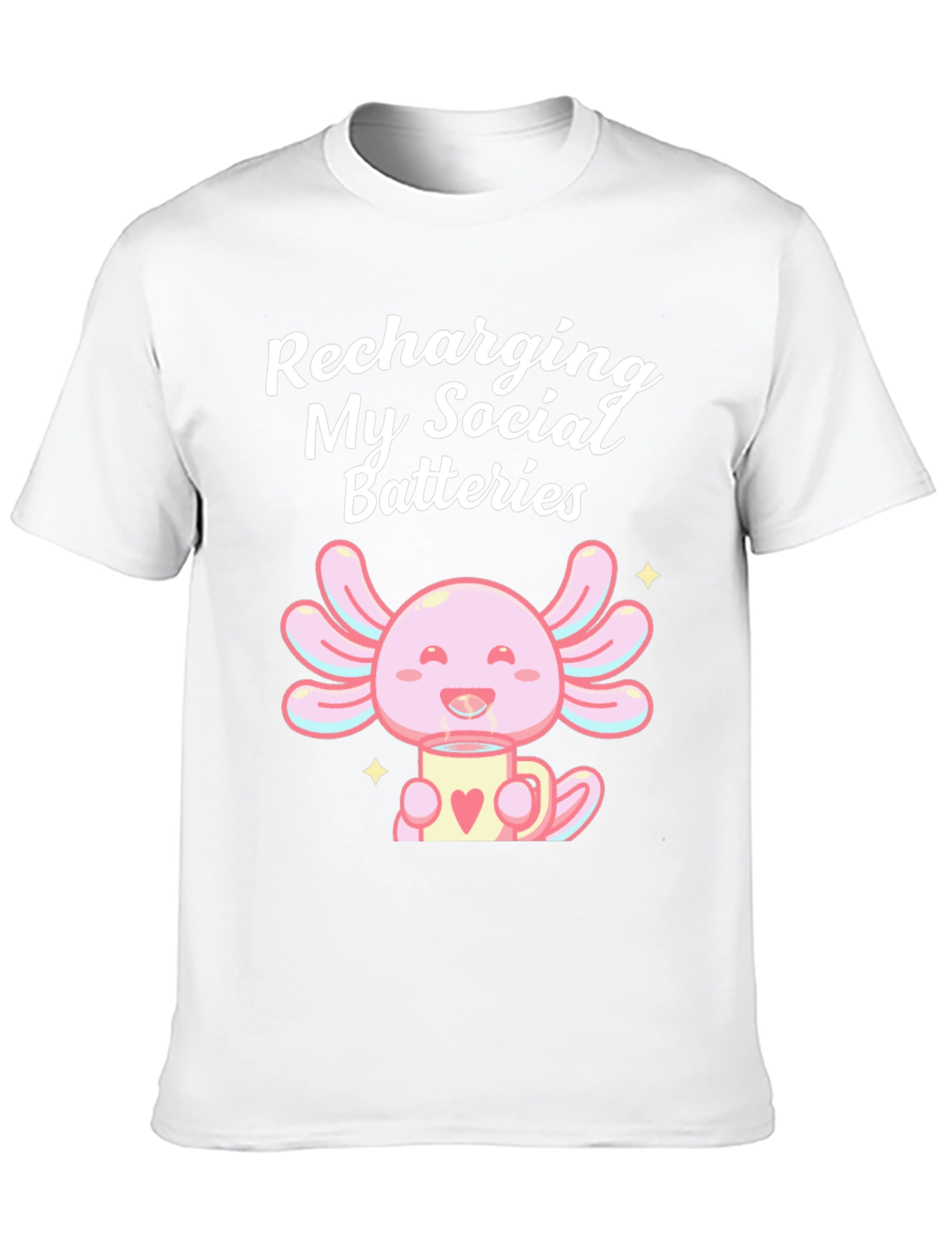 Recharging Social Batteries Axolotl T-Shirt