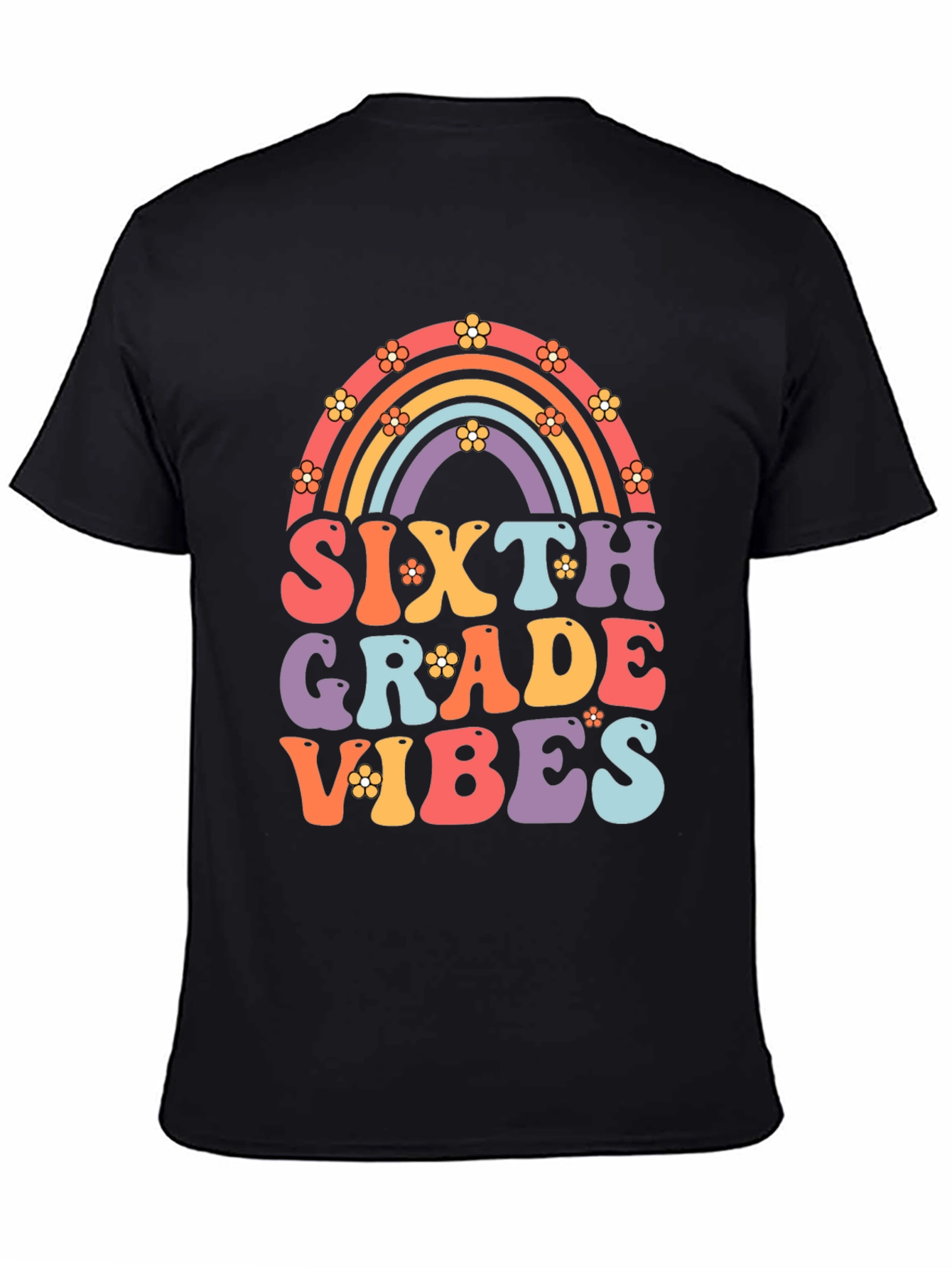 Sixth Grade Vibes Retro Rainbow T-Shirt