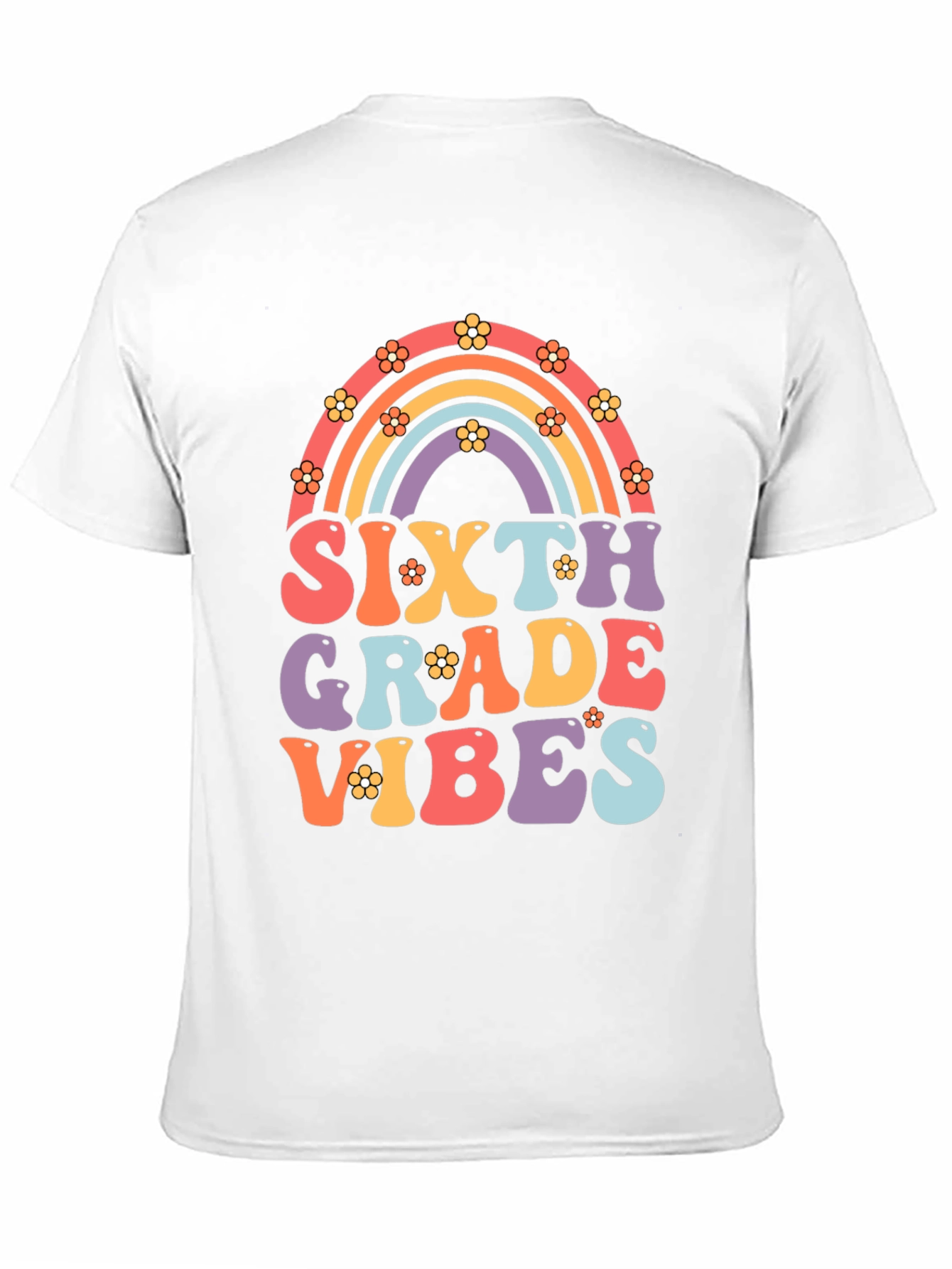 Sixth Grade Vibes Retro Rainbow T-Shirt