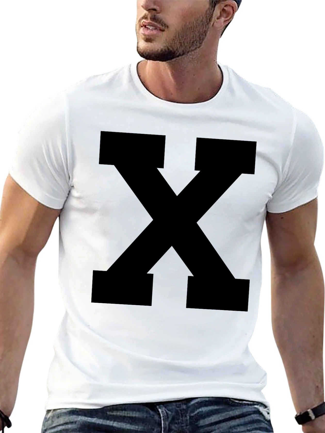 Bold Black X Graphic Tee - Casual Style
