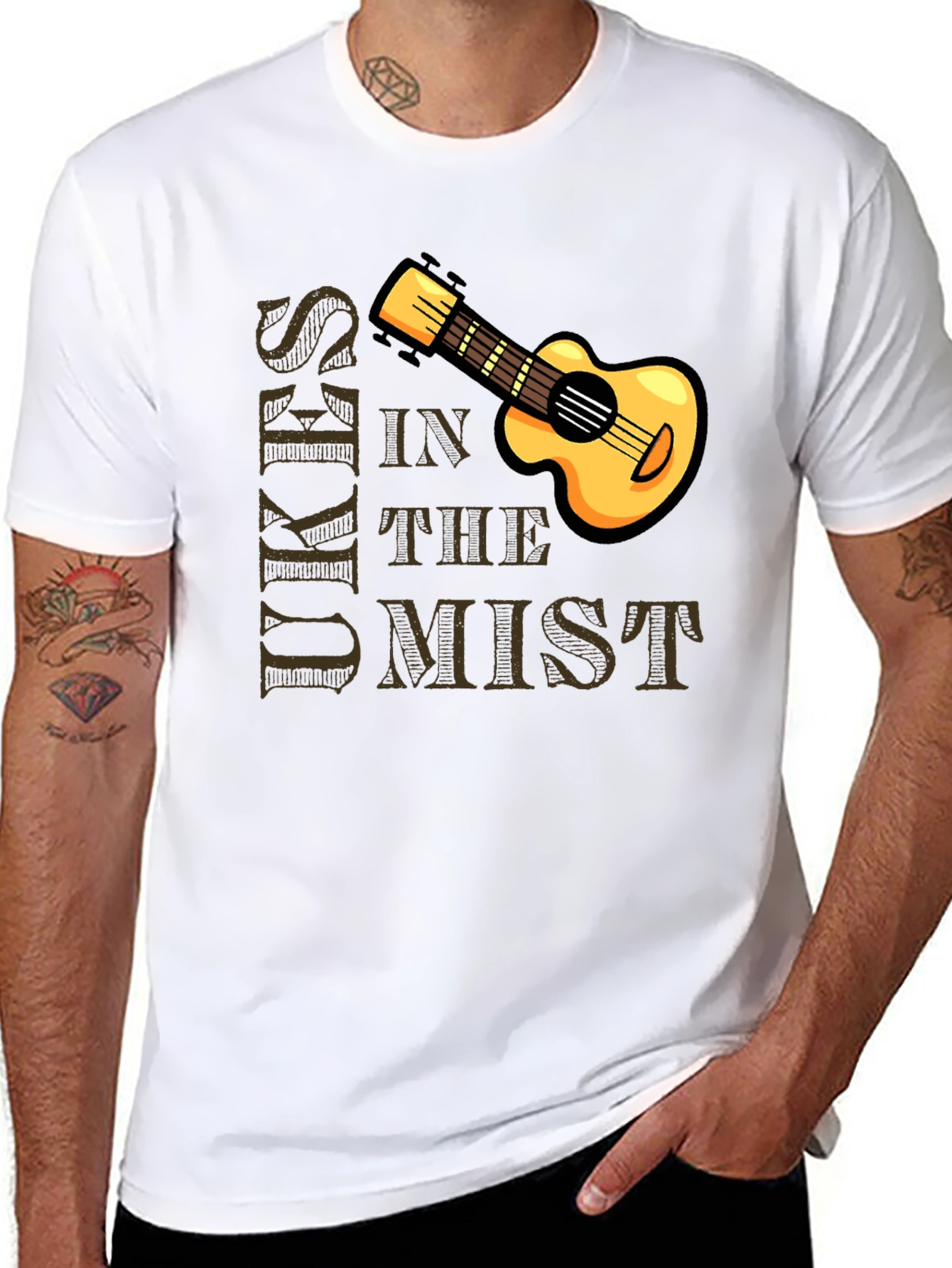 Ukuleles in the Mist Graphic T-Shirt