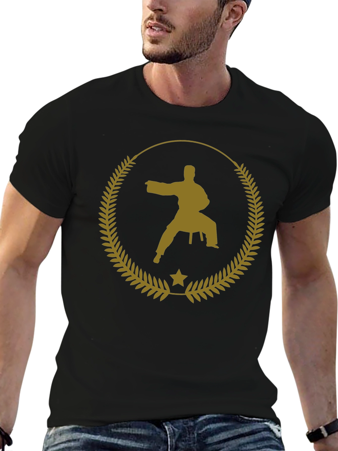 Karate Silhouette T-Shirt - Black Martial Arts Tee