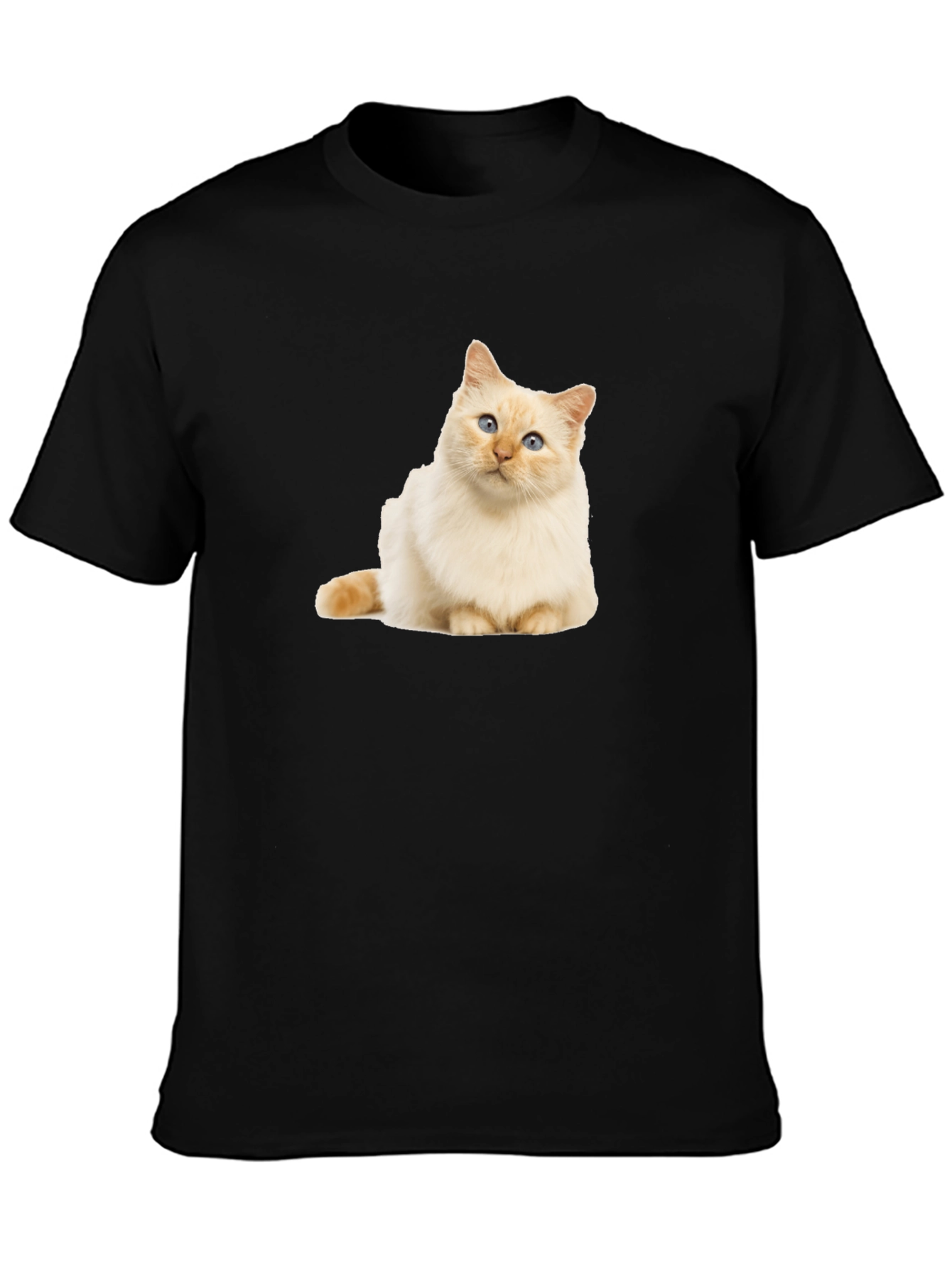 Cat Graphic Black T-Shirt - Soft Cotton Blend