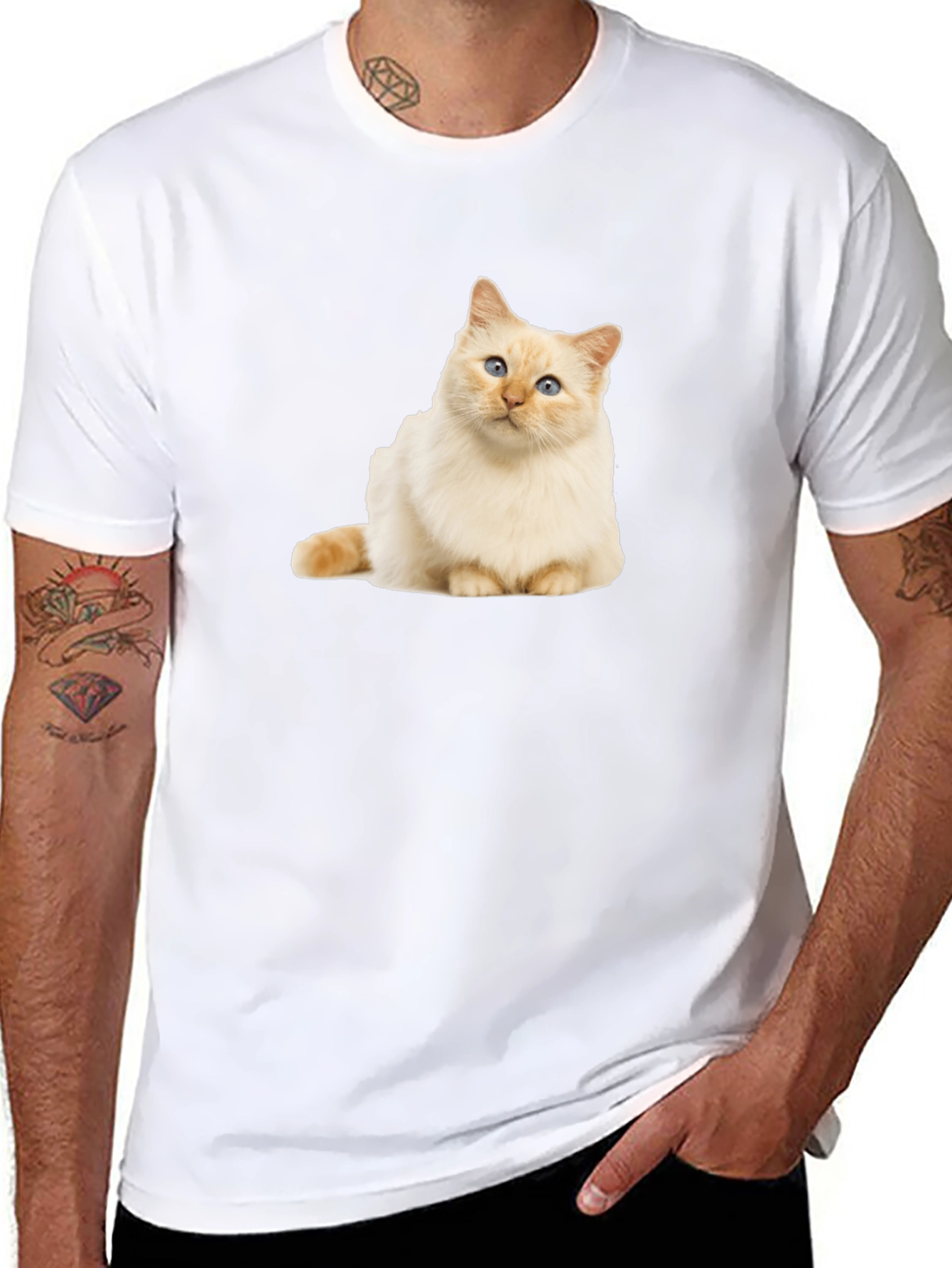 Cat Graphic Black T-Shirt - Soft Cotton Blend