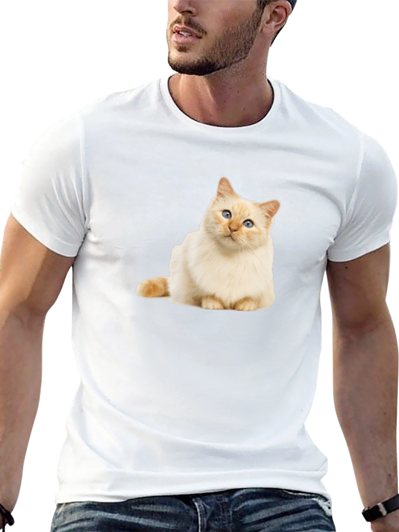 Cat Graphic Black T-Shirt - Soft Cotton Blend
