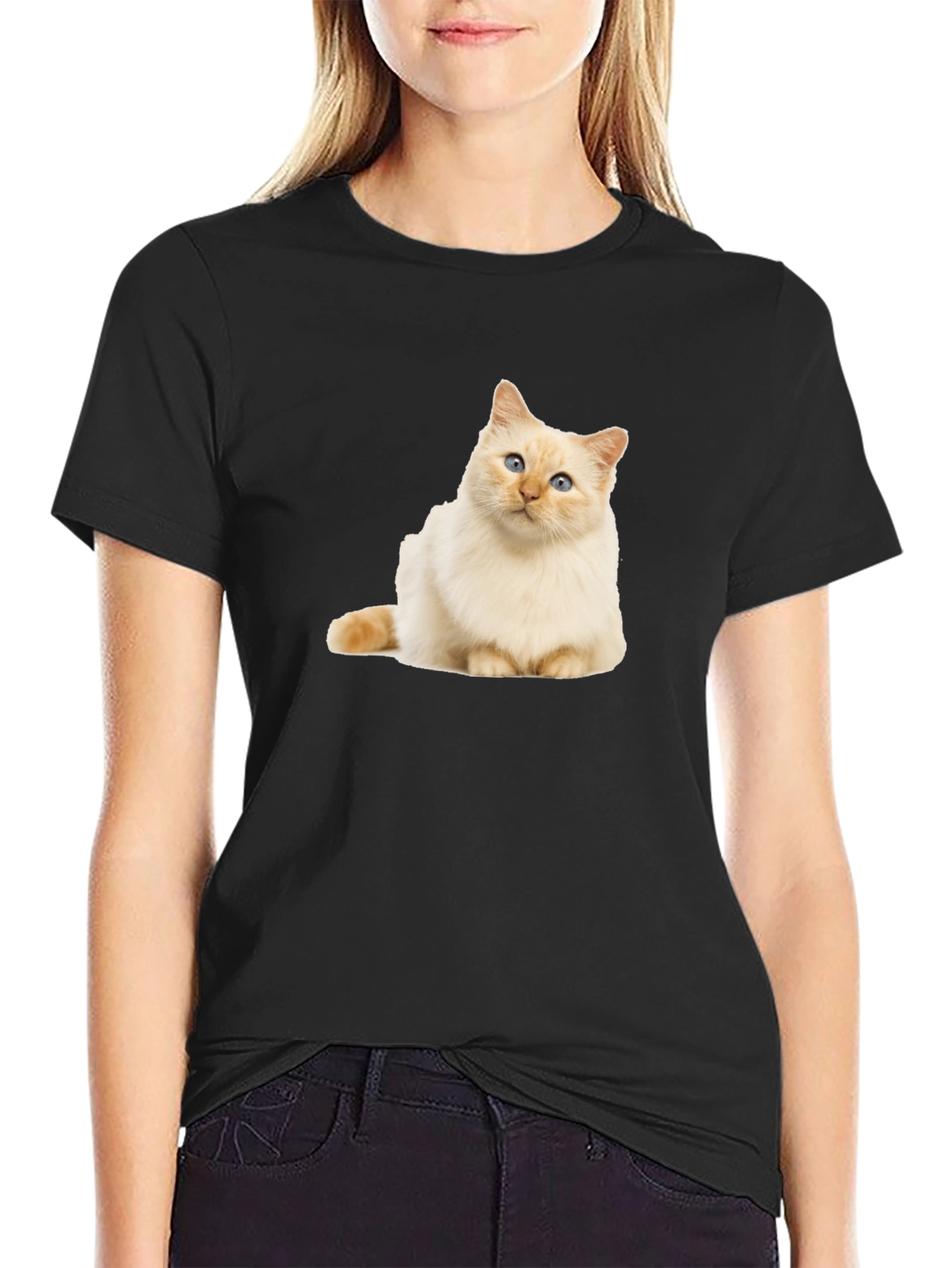 Cat Graphic Black T-Shirt - Soft Cotton Blend
