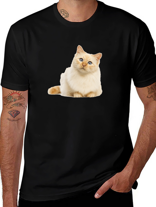 Cat Graphic Black T-Shirt - Soft Cotton Blend